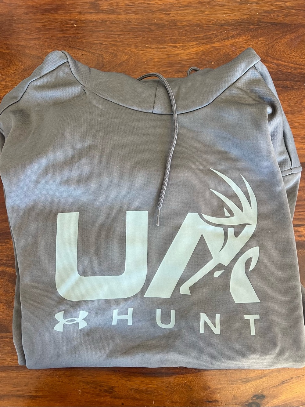 Under Armour Gray Hoodie with Light Gray UA Hunt Logo